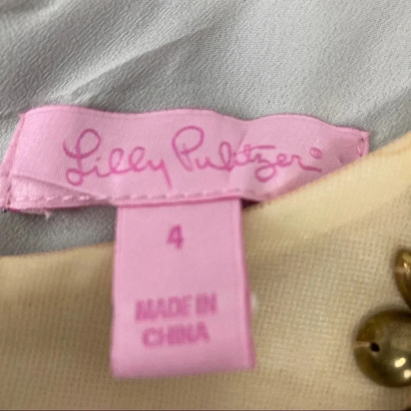 Lilly Pulitzer Women's 4 Wythe Fit and Flare Dress Navy and Gold Illusion Top - Picture 9 of 11